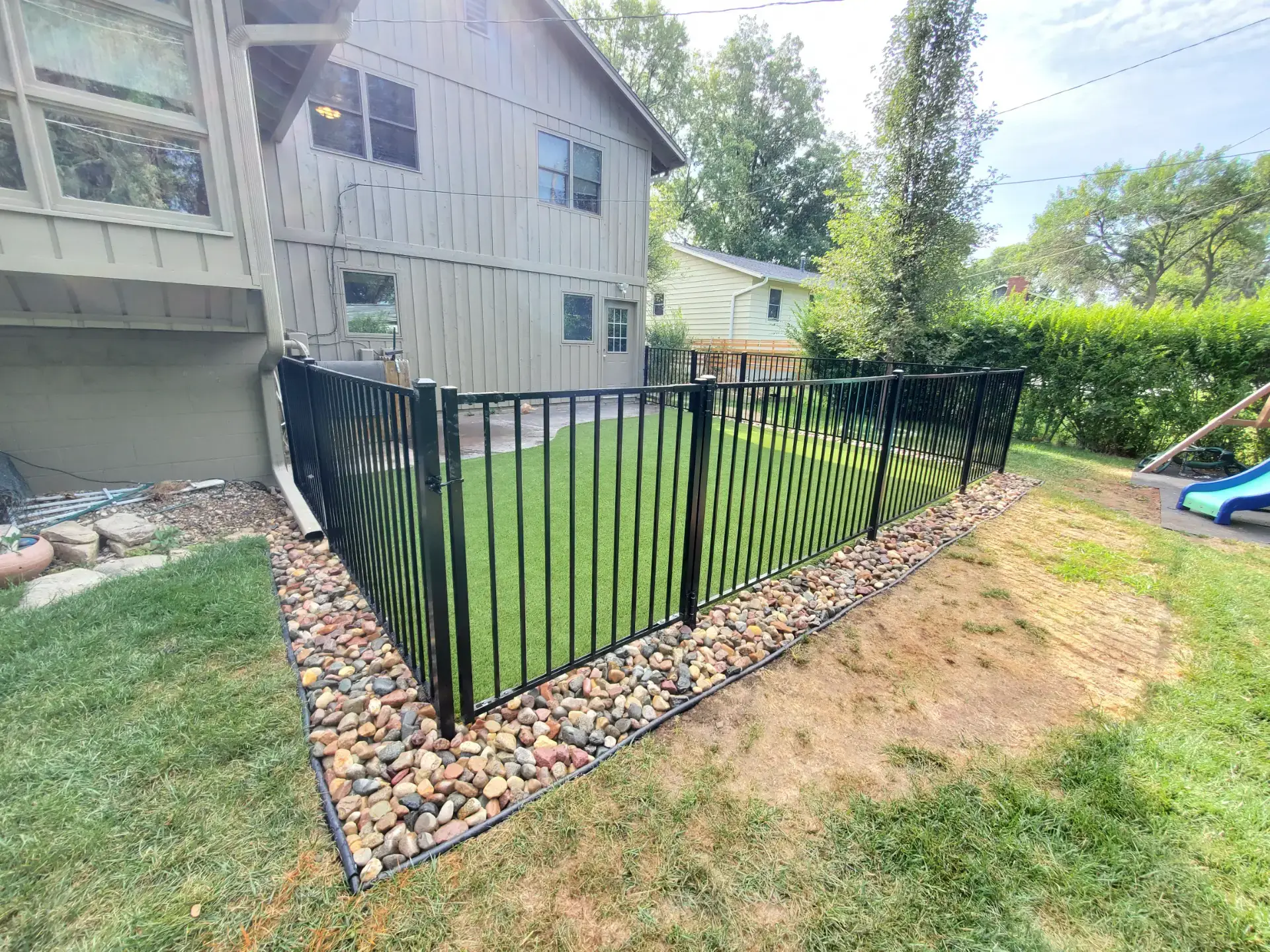 Backyard pet turf installation from Eagle Eye Turf