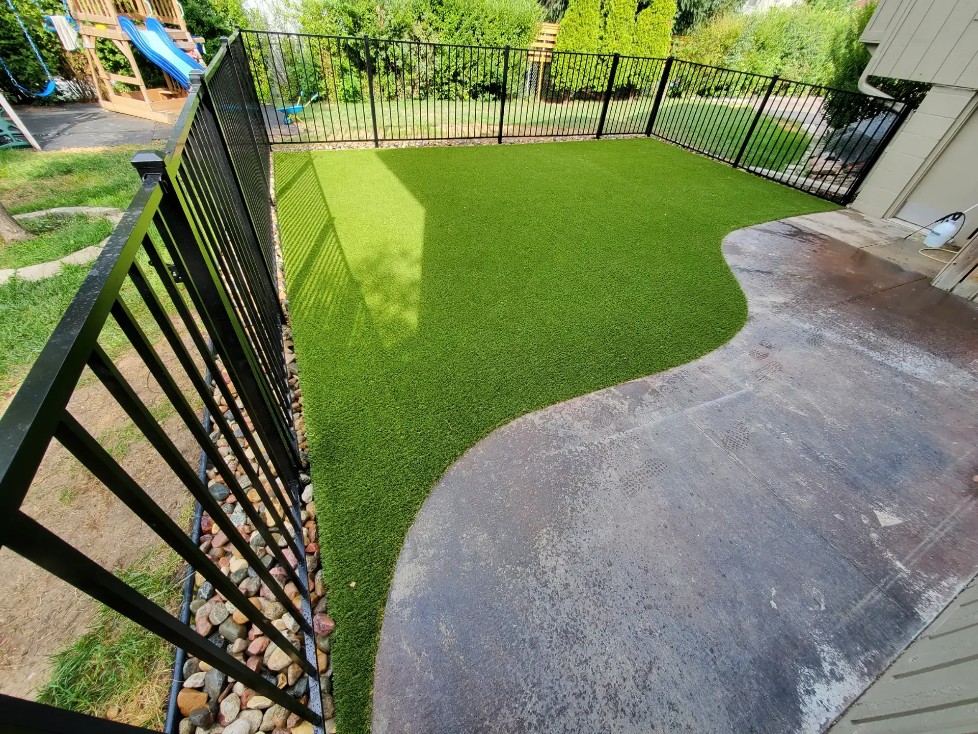 Residential artificial grass installation from Eagle Eye Turf