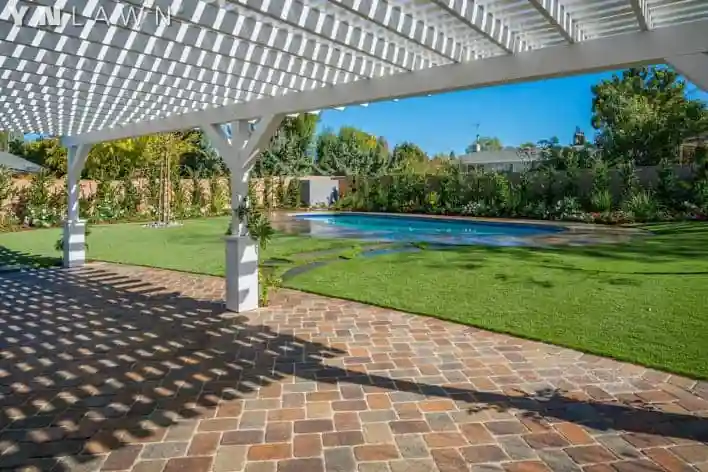 Residential Artificial Lawn Installation Backyard