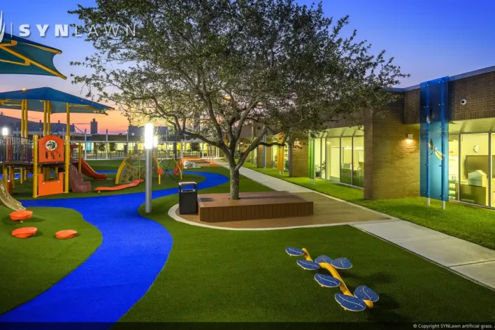 Artificial grass playground