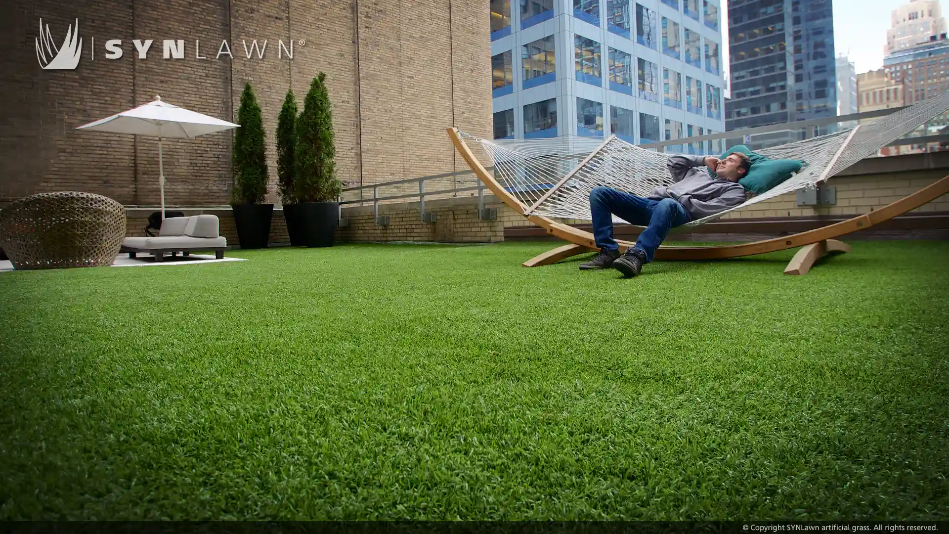 Artificial grass patio from SYNLawn