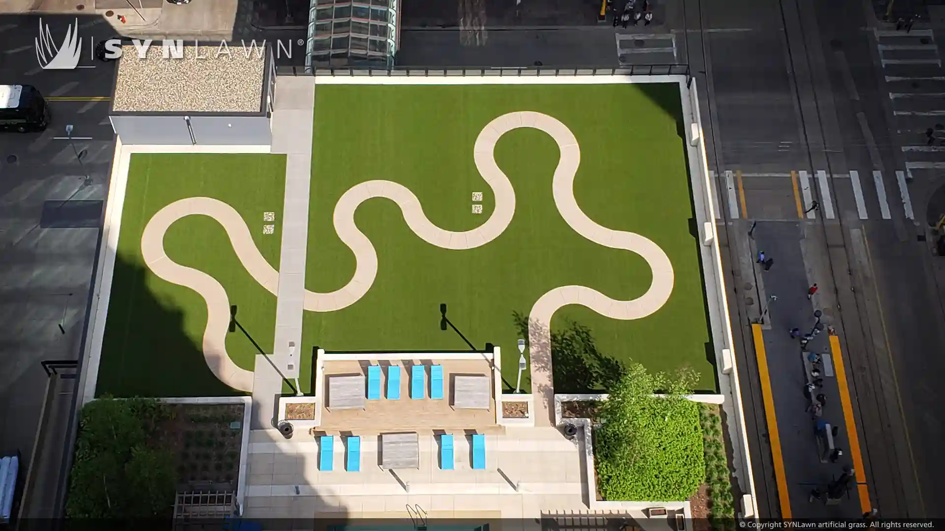 Artificial grass patio from SYNLawn