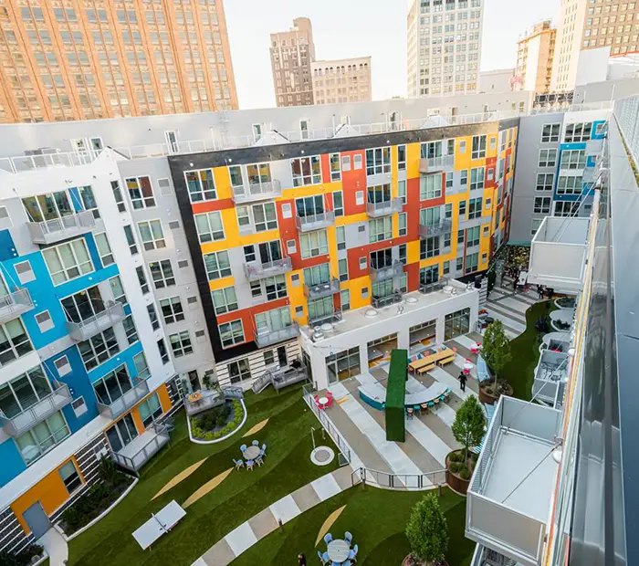 Artificial grass apartment area from Eagle Eye Turf