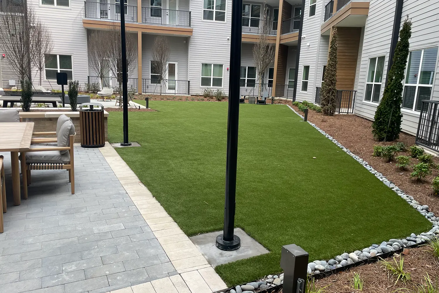 Artificial grass apartment area from Eagle Eye Turf
