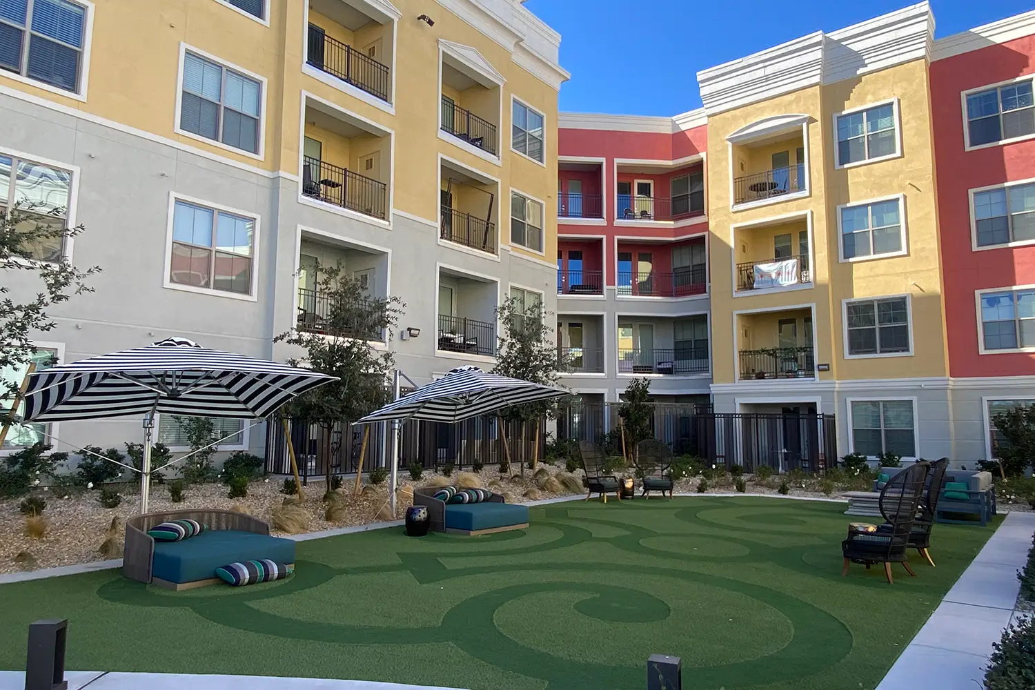 Artificial grass apartment area from Eagle Eye Turf